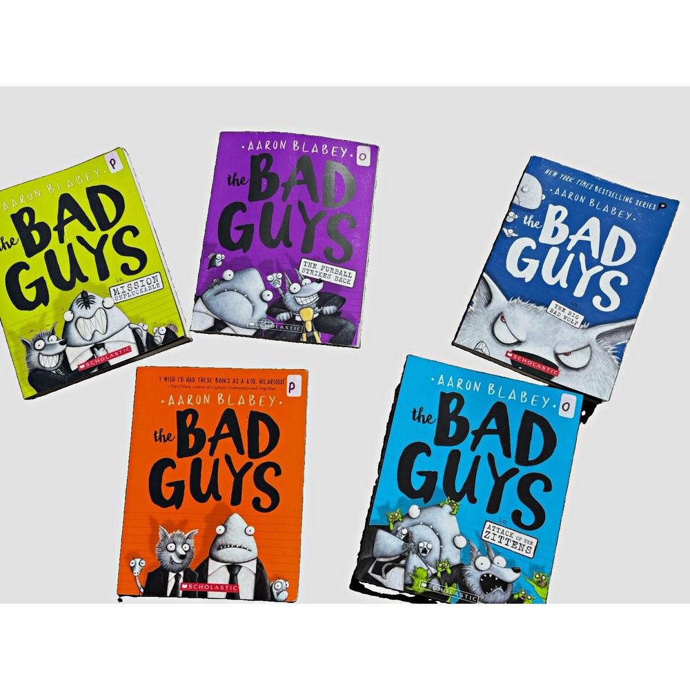 The Bad Guys Aaron Blabey Paperback Book Lot (5 Books) Scholastic Humor